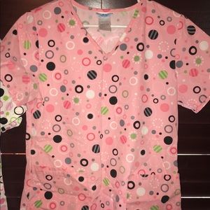 Polka dot scrub top